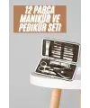 Tırnak Bakım Seti Tırnak Düzeltme Batık 12 Parça Çanta Tipi Manikür Pedikür