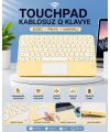 Touchpad Tüm Cihazlara Uyumlu Bluetooth Klavye Touchpad Slim Kablosuz Wifi Q Klavye