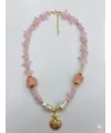 Toz Pembe  Pirinç Kolyeler 40+5 Cm  - Kl0295