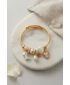 Trex ve Kalp Beyaz Charmlı Bileklik