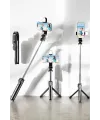 Tripod Kablosuz Bluetooth Bağlantılı Selfie Çubuğu 360 Derece Dönebilen