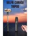 Tripod Kablosuz Bluetooth Bağlantılı Selfie Çubuğu 360 Derece Dönebilen