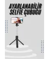 Tripod Selfie Çubuğu Bluetooth Kumandalı Kablosuz Led Işıklı