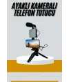 Tripod Telefon Tutucu Kumandalı Mikrofon Led Işık Vlog Video Kayıt