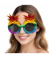 Tropikal Ananas Tasarımlı Renkli Hawaii Parti Gözlüğü