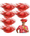 Tropikal Parti Kırmızı Hasır Hawaii Şapkası 13x36 cm