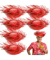 Tropikal Parti Kırmızı Hasır Hawaii Şapkası 13x36 Cm