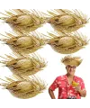 Tropikal Parti Naturel Hasır Hawaii Şapkası 13x36 cm
