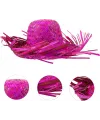 Tropikal Parti Pembe Fuşya Hasır Hawaii Şapkası 13x36 cm
