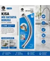 Tudor Tdr-283 ( Kuğu ) ( Evye & Lavabo ) Kısa Mix Batarya Borusu ( Krom Kaplama & Vakumlu & Süzgeçli Uç)*100