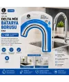 Tudor Tdr-285 ( Kuğu ) ( Evye & Lavabo ) Kısa Delta Mix Batarya Borusu ( Krom Kaplama & Vakumlu & Süzgeçli Uç)*50