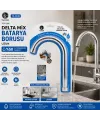 Tudor Tdr-286 ( Kuğu ) ( Evye & Lavabo ) Uzun Delta Mix Batarya Borusu ( Krom Kaplama & Vakumlu & Süzgeçli Uç)*50