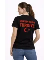 TÜRKİYE Ay Yıldız Baskılı Taraftar Forma T-Shirt - Siyah