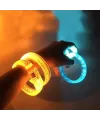 Turuncu Led Işıklı Baskı Yapılabilen Pilli Bileklik Bilezik 1,5 cm Genişlik