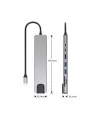 Type-C Çoklu Dönüştürücü – 87W PD, HDMI, 2x USB 3.0, RJ45, SD/TF Kart Girişli Hub