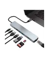 Type-C Çoklu Dönüştürücü – 87W PD, HDMI, 2x USB 3.0, RJ45, SD/TF Kart Girişli Hub