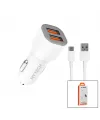 Type-c - Kablolu  Oto - Araç Çakmaklık Şarj Başlık Set  15.5w - 1mt Kablo  Hy-x46