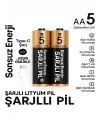 Type-c Şarjlı 2800mwh 1.5v Şarj Edilebilir 2’li Aa5 Kalın Pil - Lityum Iyon Batarya