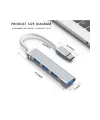 Type-C USB Çoklayıcı Hub | 1x USB 3.0 + 3x USB 2.0 | Yüksek Hızlı Dönüştürücü Adaptö