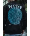 Üç İplik Bisiklet Yaka Baskılı SweatShirt - Siyah
