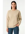 Üç İplik Düz Bisiklet Yaka SweatShirt - Bej