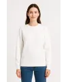 Üç İplik Düz Bisiklet Yaka SweatShirt - Beyaz