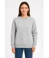 Üç İplik Düz Bisiklet Yaka SweatShirt - Gri