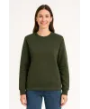 Üç İplik Düz Bisiklet Yaka SweatShirt - Haki