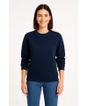 Üç İplik Düz Bisiklet Yaka SweatShirt - Lacivert