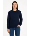 Üç İplik Düz Bisiklet Yaka SweatShirt - Lacivert