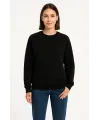 Üç İplik Düz Bisiklet Yaka SweatShirt  - Siyah