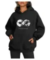 Üç İplik Kapşonlu 10 Kasıma Özel SweatShirt - Siyah