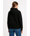Üç İplik Kapüşonlu Kanguru Çepli SweatShirt Hoodie - Siyah