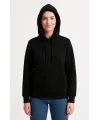 Üç İplik Kapüşonlu Kanguru Çepli SweatShirt Hoodie - Siyah