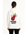 Üç İplik Kapüşonlu Ön Ve Arka Baskılı SweatShirt Hoodie - Beyaz