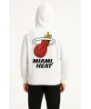 Üç İplik Kapüşonlu Ön Ve Arka Baskılı SweatShirt Hoodie - Beyaz