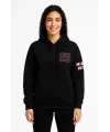 Üç İplik Kapüşonlu Ön Ve Arka Baskılı SweatShirt Hoodie - Siyah