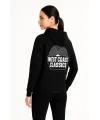Üç İplik Kapüşonlu Ön Ve Arka Baskılı SweatShirt Hoodie - Siyah