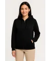 Üç İplik Kapüşonlu Tam Fermuarlı Kanguru Çepli SweatShirt Hoodie - Siyah