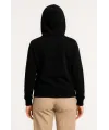 Üç İplik Kapüşonlu Tam Fermuarlı Kanguru Çepli SweatShirt Hoodie - Siyah