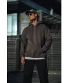 Üç İplik Penye Kapşonlu Basic SweatShirt - Antrasit
