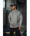 Üç İplik Penye Kapşonlu Basic SweatShirt - Boyalı Gri