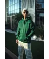 Üç İplik Penye Kapşonlu Basic SweatShirt - Haki