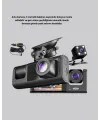 Üç Kameralı Araç Dvr Full Hd Gece Görüşlü Ve 2 İnç Ips Ekranlı