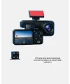 Üç Kameralı Dash Cam 170° Geniş Açılı Full Hd Gece Görüşlü