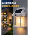 Üç Modlu Güneş Enerjili Duvar Lambası 1800mah Bataryalı Ve Hareket Sensörlü