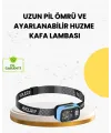 Üç Renkli Led Kafa Feneri 53 Mod Güç Göstergeli Type C Şarjlı