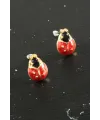 Uğur Böceği Mineli Minik Küpe