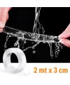 Ultra Güçlü Çift Taraflı 2 mt x 3 cm Çift Taraflı Nano Bant
