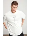 Unisex Baskılı Oversize T-Shirt - Beyaz